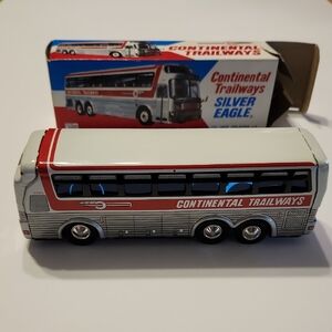 Silver Eagle Toy Bus - Red and Silver